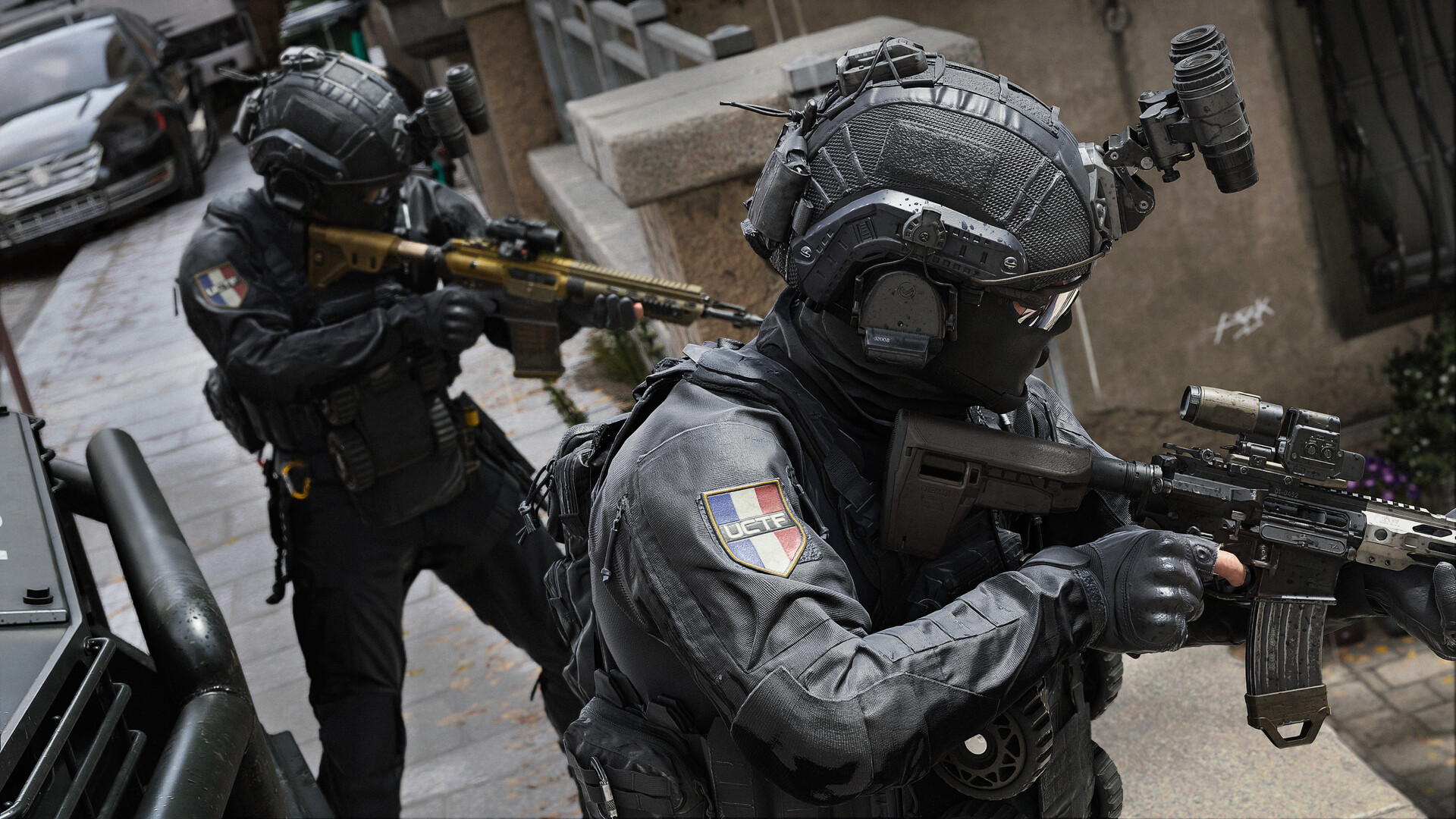GIGN operators in close-quarters combat